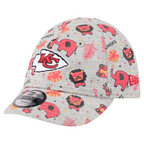 Infant Kansas City Chiefs  New Era Gray Animal 9TWENTY Adjustable Hat