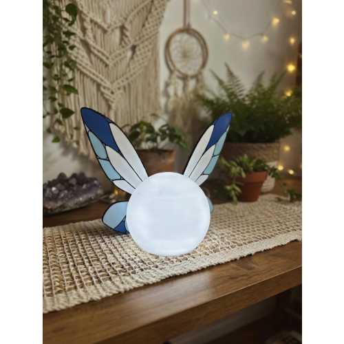 Zelda Navi Fairy Lamp – Stained Glass Style Butterfly Wings, Gamer Decor