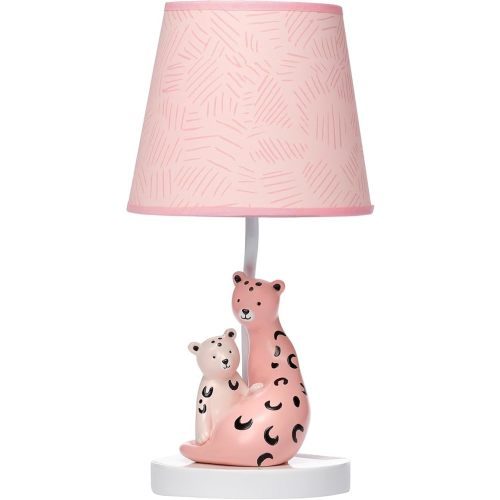 Lambs & Ivy Enchanted Safari Pink Leopard Lamp with Shade & Bulb