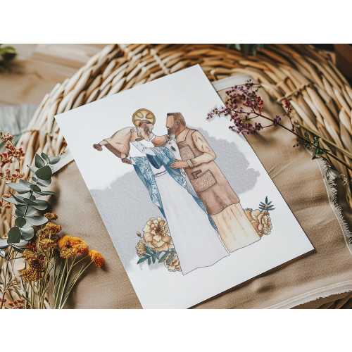 Holy Family / Print / Catholic / Watercolor / Catholic Gift / Mary / Joseph / Child Jesus