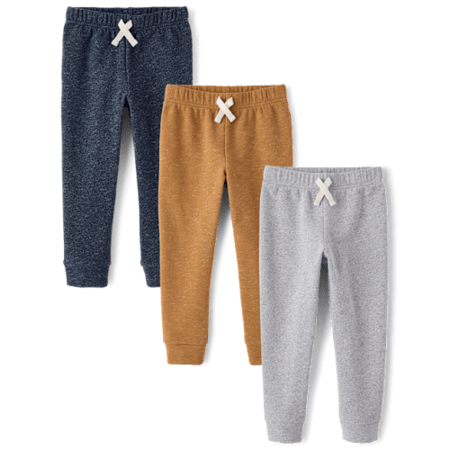 Baby And Toddler Fleece Jogger Pants 3-Pack - Brown