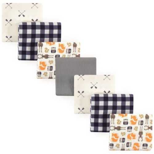 Hudson Baby Infant Boy Cotton Poly Flannel Receiving Blankets Bundle, Forest, One Size