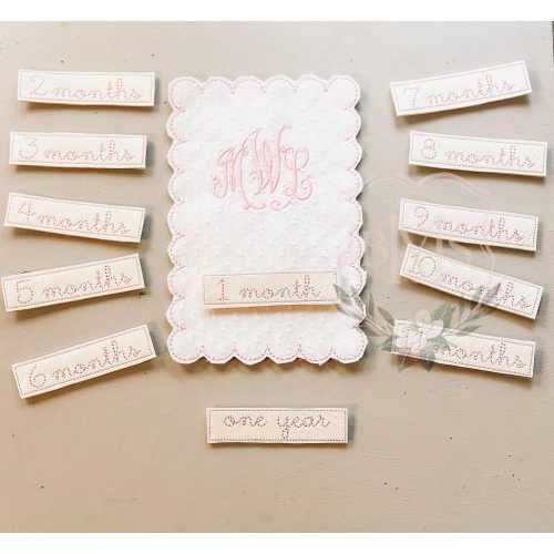 Embroidered Baby Monthly Milestones Card | Milestone Set | Personalized Baby Gift