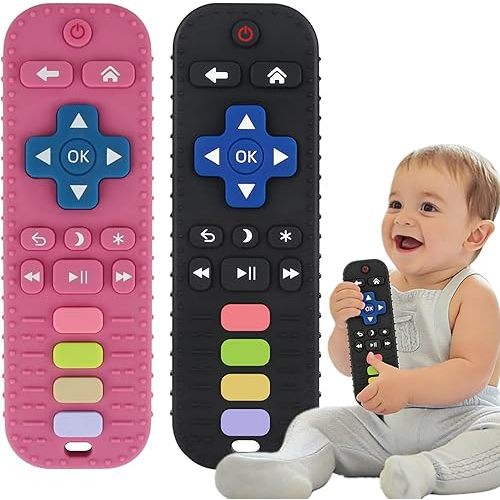 Fu Store Baby Teether Toy Silicone Chew Toys for Baby Remote Control Shape