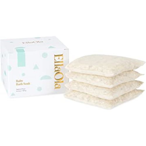 EllaOla Organic Baby & Kids Bath Soak | 4 Fragrance Free All Natural Tea Bags | Soothing & Moisturizing Treatment for Eczema Prone, Dry, and Sensitive Skin | Made in USA