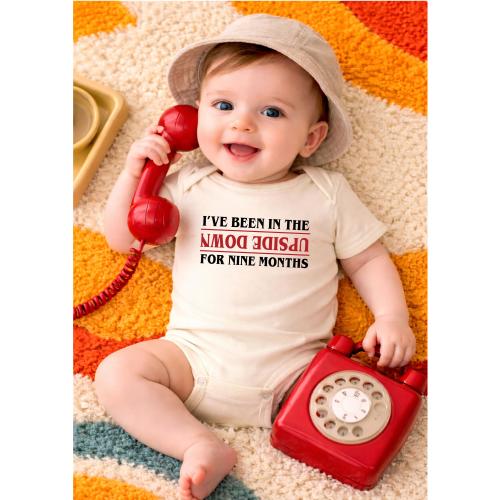 UPSIDE Down Rabbit Skins Baby Onesie Cute Baby Shower Gift Stranger Thing Baby Onesie | Handmade in California