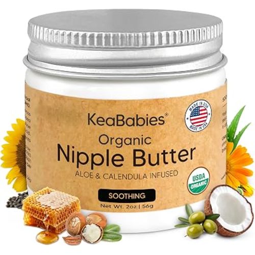 Organic Nipple Butter for Cracked, Sore, Relief, Nursing Mom (Soothing 2oz)