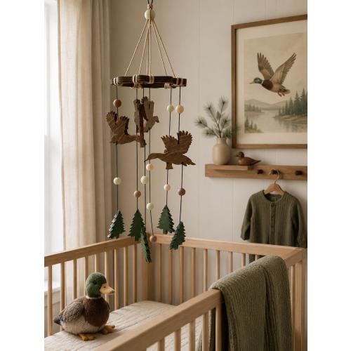 Duck Hunting Nursery Mobile | Handmade Wooden Crib Mobile | Rustic Woodland Baby Decor