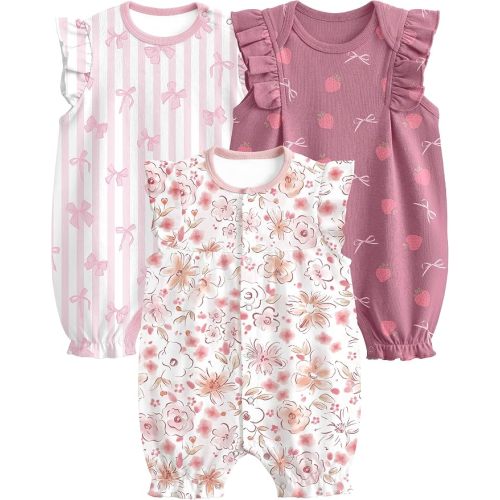 Yoofoss Baby Boy Romper 0-18 Months 100% Organic Cotton Newborn Summer Clothes Short Sleeve Baby Outfit Soft Breathbale
