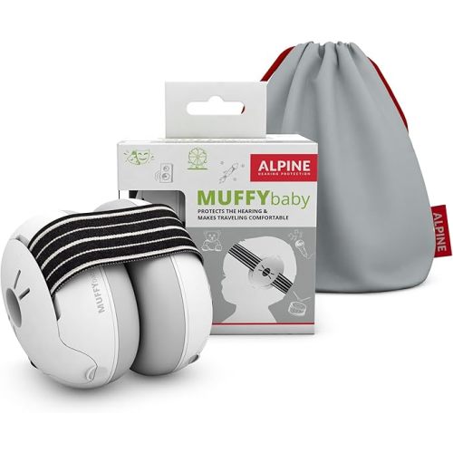 Alpine Muffy - Baby Ear Protection - CE & ANSI Certified - Soft & Comfortable Noise Cancelling Headphone up to 36 Months - Newborn Essentials Ear Muffs for Hearing Protection - Black