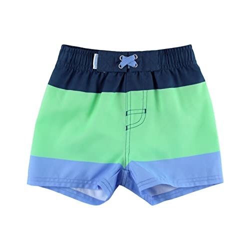 RUGGEDBUTTS Boys UPF50+ Sun Protection Striped Color Block Swim Trunks