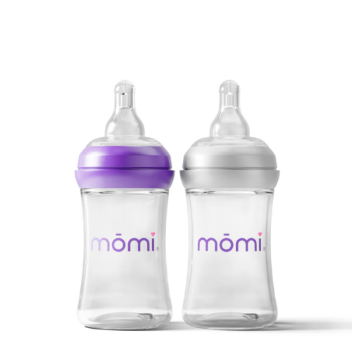 mōmi breast-like glass baby bottle sets in 4oz