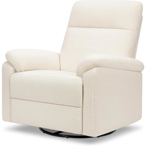 DaVinci Suzy Glider Recliner Nursery Chair - Glider Rocking Chair for Nursery and Living Room - GREENGUARD Gold, FSC & Certi-PUR US Certified - 360° Swivel Rocker Recliner Chair (Cozy Cream Boucle)