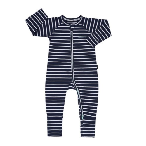 [Size 0-3M] BONDS Zip Wondersuit Black Sea / White