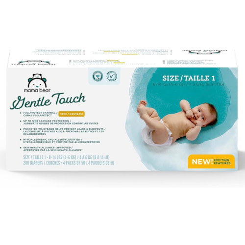Mama Bear Gentle Touch Diapers - Size 1, 200 count