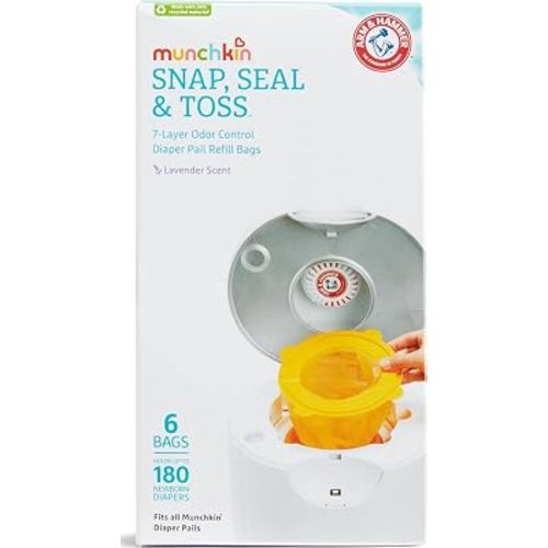 Munchkin Arm & Hammer Snap, Seal & Toss Refill Bags, 20 Pack
