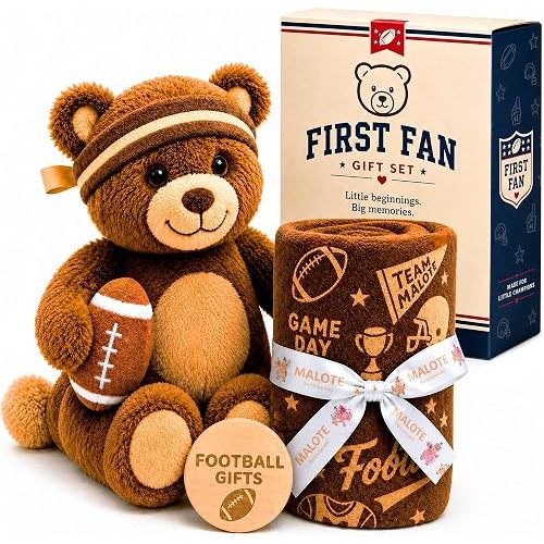 Football Stuffed Animal Plush Lovey Security Blanket Baby Boy Gifts 22"