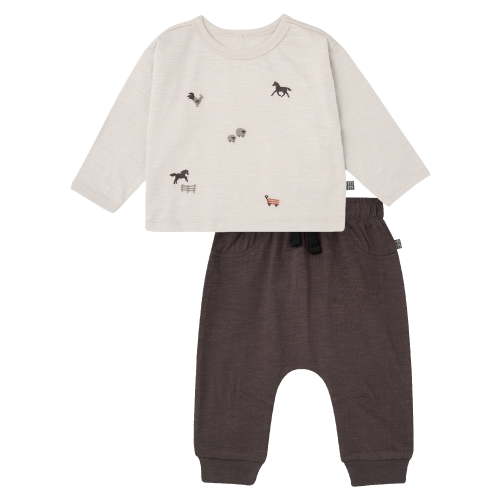 Modern Moments by Gerber Baby Boy Top and Harem Pant with Pocket Outfit Set, Sizes 0/3 Months - 24 Months