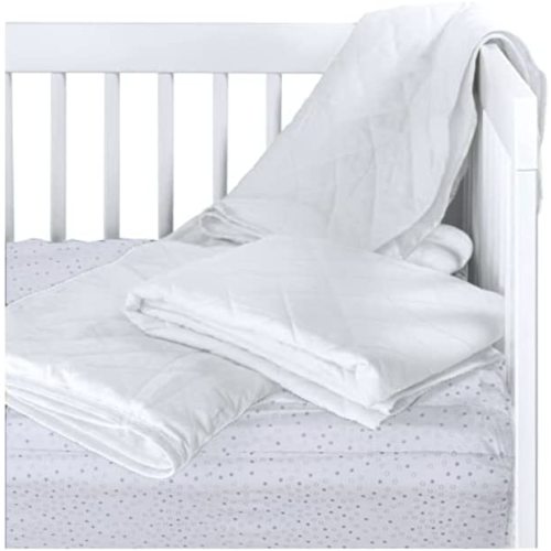 QuickZip Waterproof Crib Flat Mattress Pad, 100% Cotton Upper