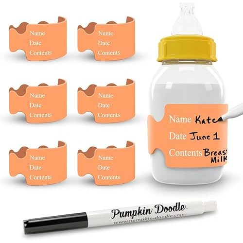 Pumpkin Doodle The Original Write and Reuse Baby Bottle Labels for Daycare
