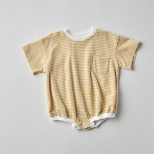 Cory Pocket Romper in Yellow Stripes | Baby and Toddler | WinnieandCrew.com – Winnie + Crew