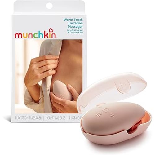 Munchkin Warm Touch Lactation Massager with Heat and Vibration, Breastfeeding Postpartum Essentials, Award Winning, Light Pink