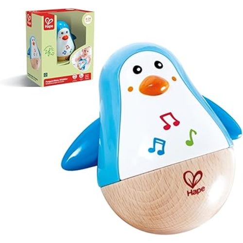 Hape Penguin Wobbler| Colorful Wobbling Penguin, Roly Poly Toy for Kids 6 Months+