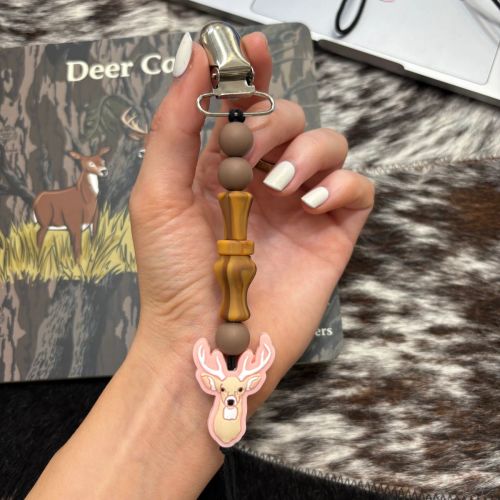 Duck+deer pacifier clip
