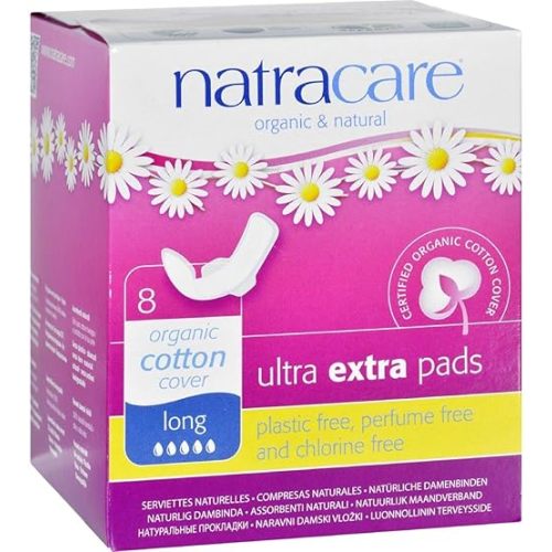 Natracare Ultra Extra Pads w/wings - Long - 8 Count (3pack)