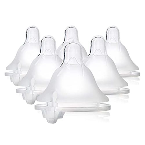 Evenflo Feeding Piece of 6 Balance Plus Wide Neck Nipples for The Balance Plus Wide Neck Baby Bottles, 0 Months and Up
