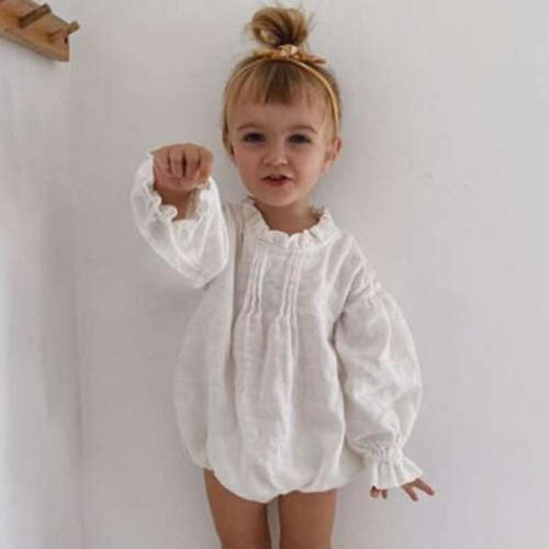 Gathered Long Sleeve Romper - Shop Online at Belle Baby | Belle Baby