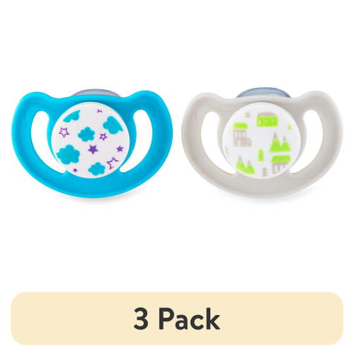 (3 pack) Parent's Choice Orthodontic Vent Pacifier 2pk, 18+ Months, Unisex, Gray Teal