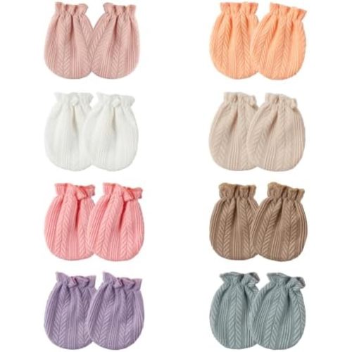 8 Pairs Baby Mittens Newborn No Scratch Infant Gloves Mittens 0-6 Months