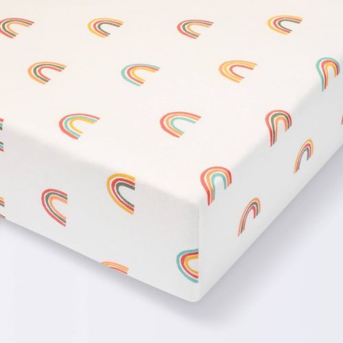 Polyester Rayon Fitted Crib Sheet - Rainbows - Cloud Island™