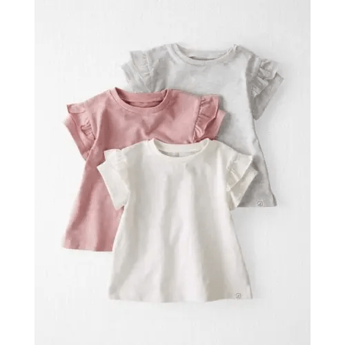 Baby Girl 3-Pack Organic Cotton Flutter T-Shirts
 - Little Planet | Carter's