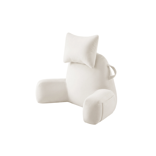 Giselle Bedding Reading Pillow with Arms Sit Up Pillow for Bed with Neck Roll - Beige