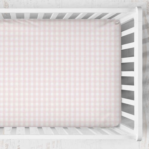 Crib Sheet | Gingham in Petal Pink