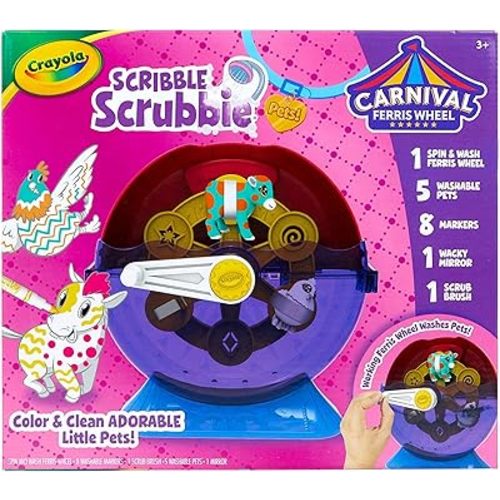 Crayola Scribble Scrubbie Pets Carnival Playset, Pet Grooming Toy, Animal Toys for Girls & Boys, Gift for Kids, Ages 3+