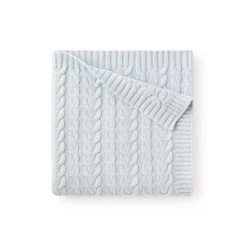 Horseshoe Cable Knit Cotton Blanket