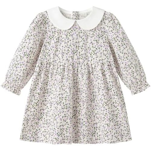 pureborn Baby Toddler Girl Dress Short and Long Sleeve Cotton Playwear Dresses 0-6T