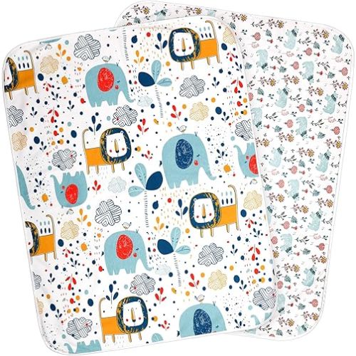 Tebery 2 Pack Baby Waterproof Bed Pad Washable Mattress Pad Mat, 31"x40" Large Underpads Bed Wetting Incontinence Cover for Kids/Adult/Pets
