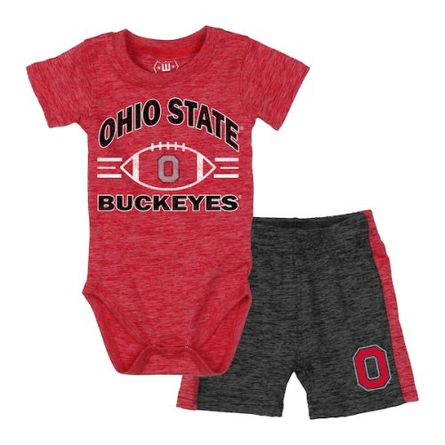 Ohio State Buckeyes Wes & Willy Infant Cloudy Yarn Bodysuit & Shorts Set - Scarlet
