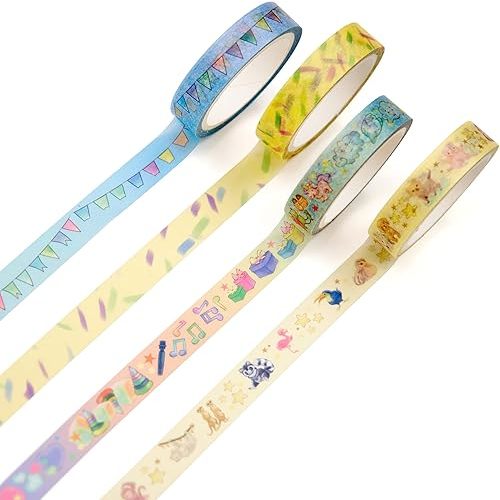 Cute Washi Tape Set – Decorative Tape | Pastel Washi Tape for Scrapbooking – Aesthetic Tape for Photos - Africa and Baby Nursery Theme