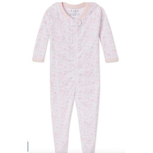 LAKE | Baby | Pima Cotton Pajamas | English Rose Garden Floral Baby Sleeper