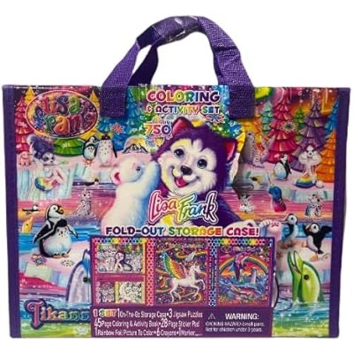 Bendon Lisa Frank Coloring & Activity Set with Fold Out Storage Case