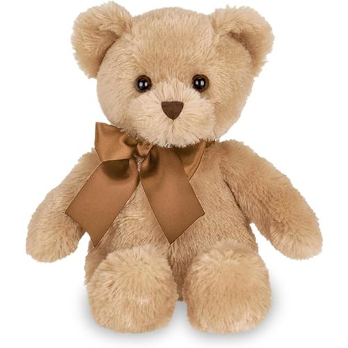 Bearington Collection Lil' Honey Cute Teddy Bear Plush - 12-Inch Brown Classic Stuffed Bear - Soft Cuddly Toy for Kids & Babies
