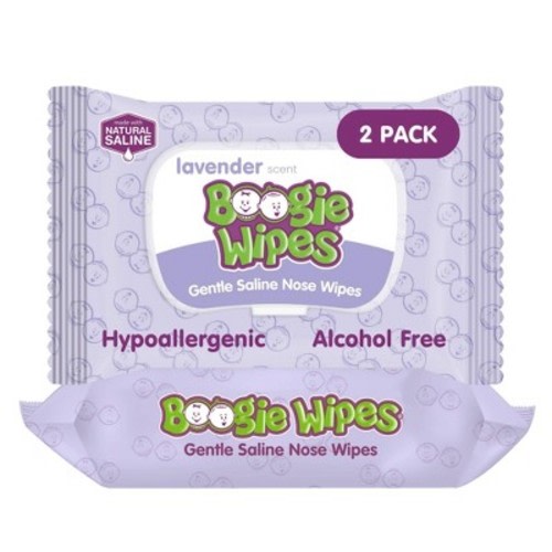 Boogie Wipes Lavender Saline Nose Wipes - 90ct