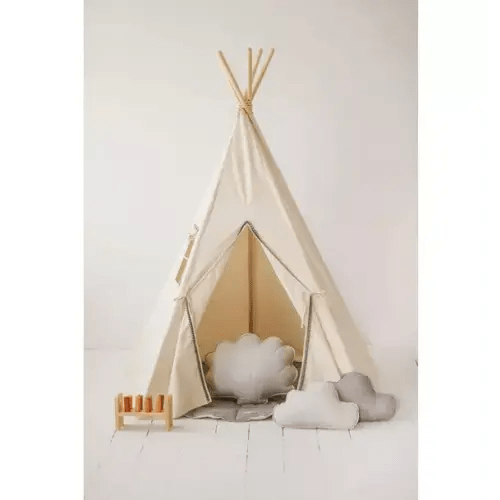 Brands We Love “Grey Pompoms” Teepee Tent with Pompoms by Janie and Jack