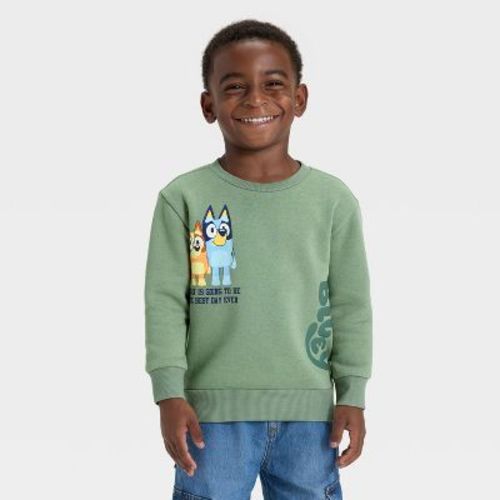 Toddler Boys' Bluey Bingo Fleece Sweatshirt - Green