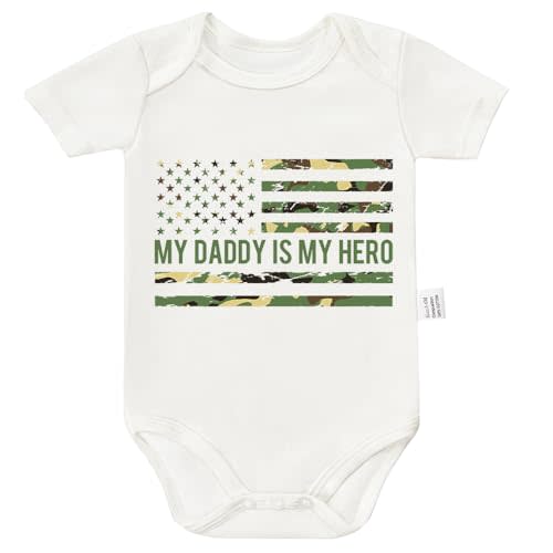 My Daddy is My Hero Bodysuits, Boy Girl Toddler Newborn Gifts Cotton Romper Short Sleeve Jumpsuit Outfits 0-24 Months